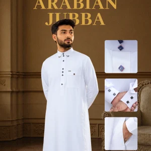 শার্ট কলার সাদা এরাবিয়ান জুব্বা